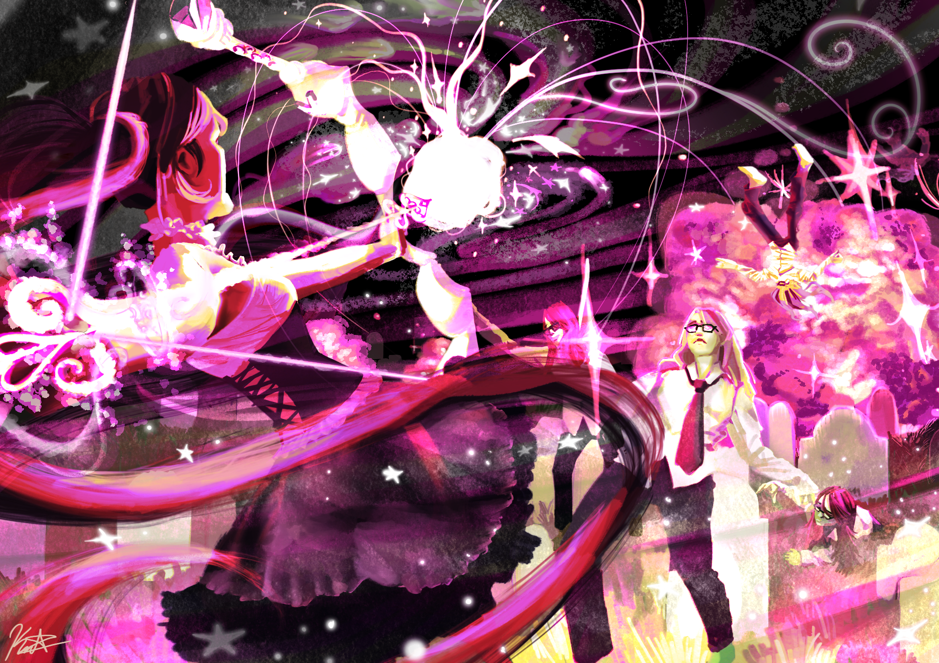 Magical Girl VS. Corporate Zombies illustration